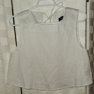 Kourt Women's LINEN White Sleeveless Top NWOT